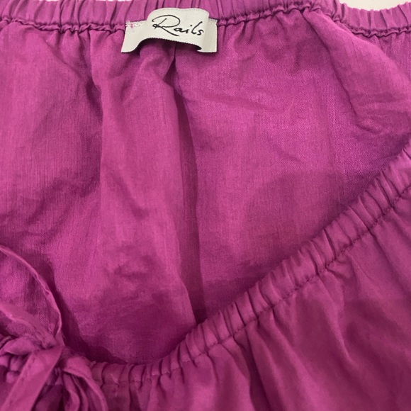 Rails Mary Berry Purple Organic Cotton Poplin Flowy Beachy Tiered Maxi Skirt S - Picture 5 of 11